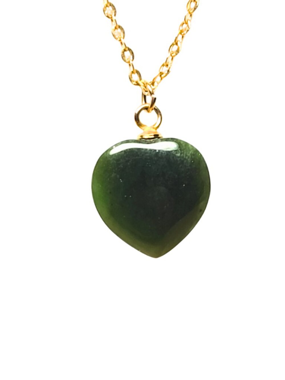 Vintage Jade Heart Chain Necklace